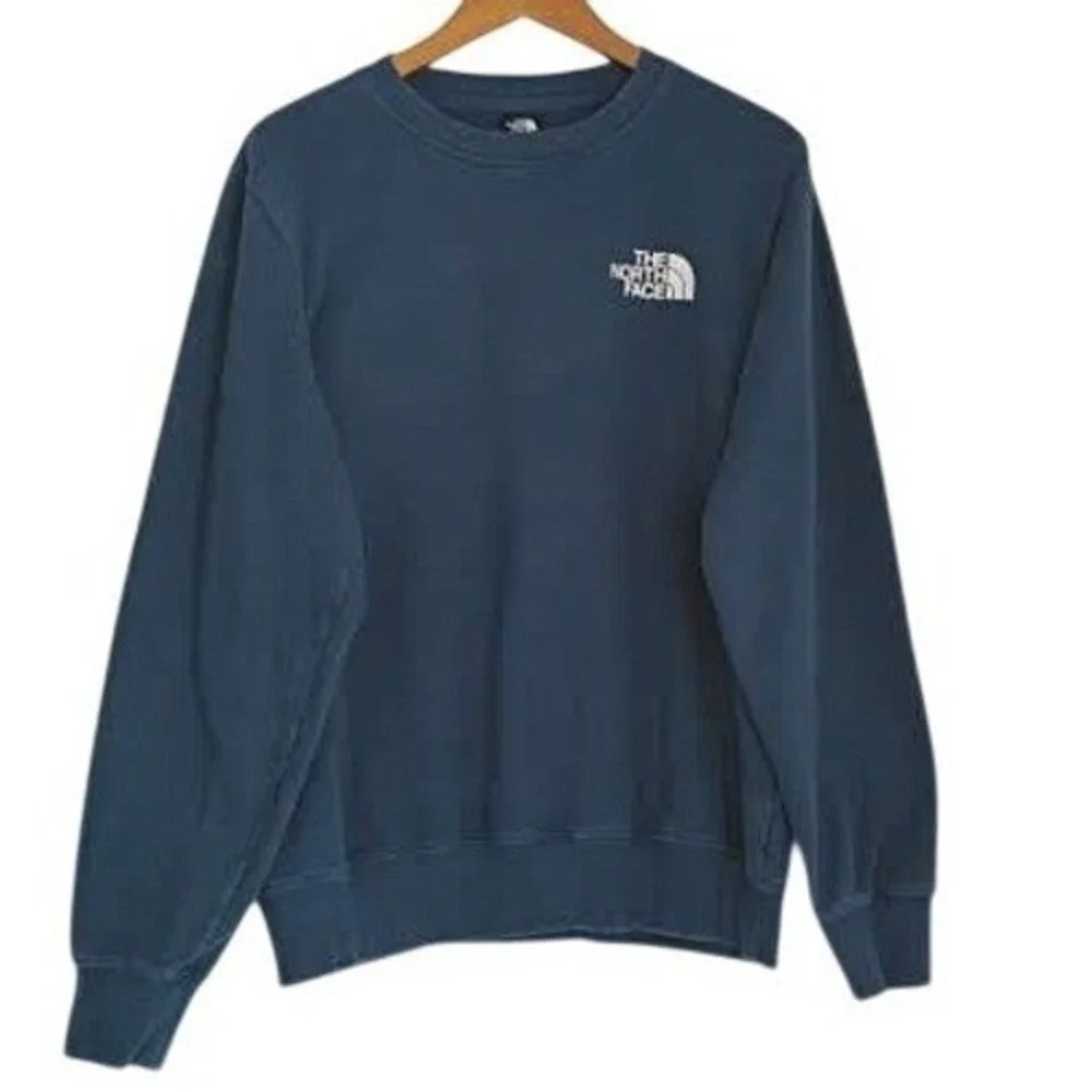The North Face Blue Crewneck Sweatshirt Mens Medium‎ Logo Graphic Outdoor